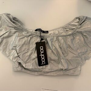 Boohoo Silver Crop Top